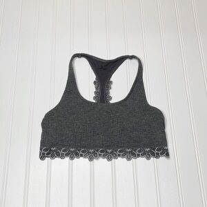 Aerie Bralette Racerback Ribbed Lace Trim